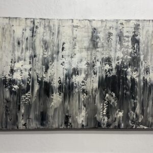 Abstract 38’by60’ Black,gray and white plaster with acrylics